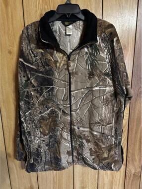 Walls Camo Fleece Jacket Men’s Large Full Zip Hunting Outdoor Realtree Style